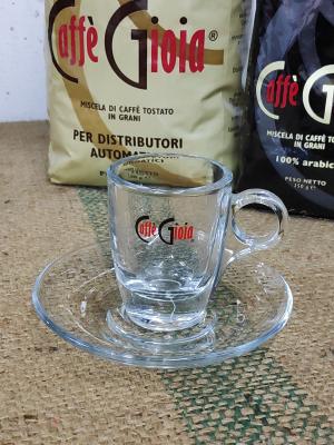 CAFFE GIOIA זוג ספל ותחתית זכוכית